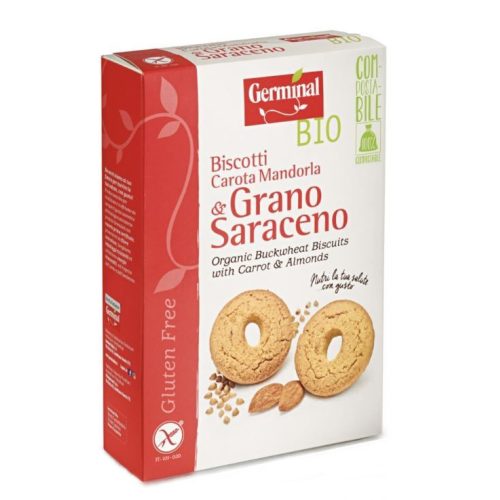 Germinal Gluténmentes bio  Biscotti hajdina répás-mandulás karika 250g